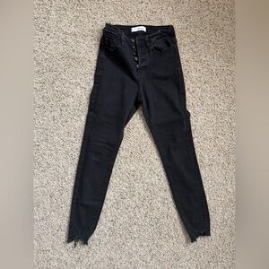 KanCan High Rise Black Button-Fly Jeans